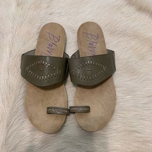 Olive green blowfish sandals